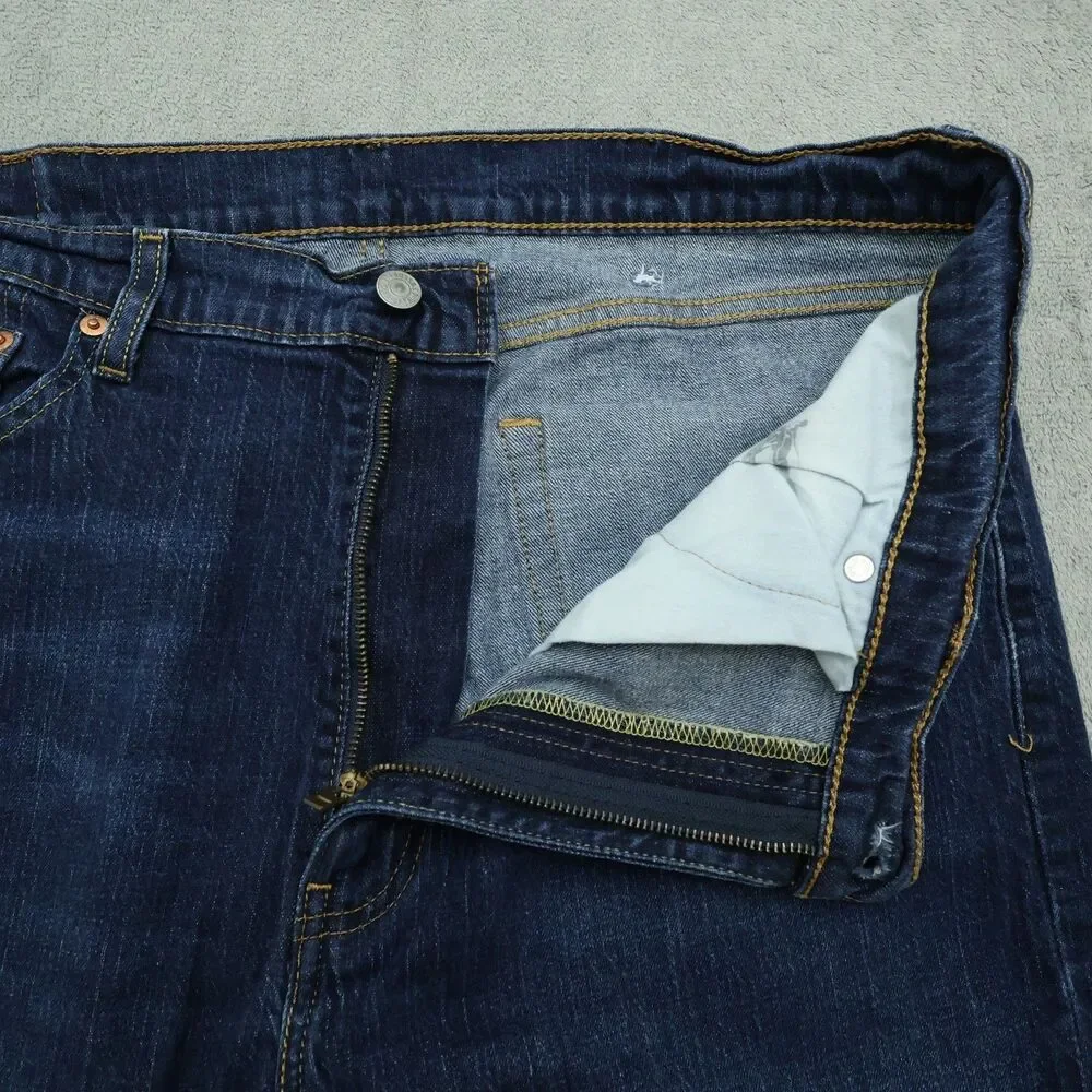 Levi's Jeans Mens 38x29 Blue 505 Straight Regular Fit Denim Dark Wash